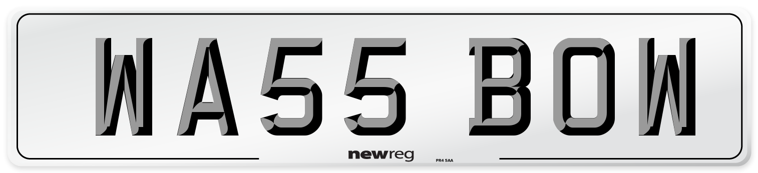 WA55 BOW Number Plate from New Reg